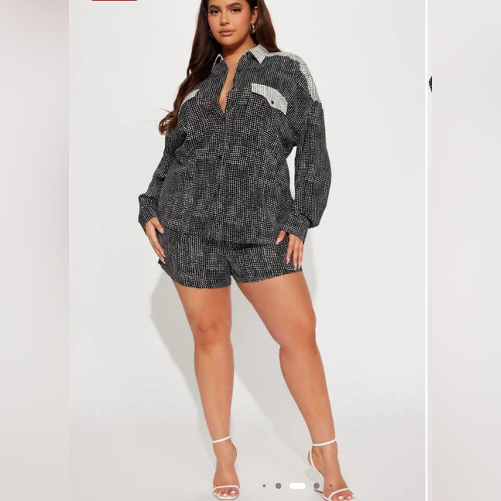 Fashion Nova Black and White Polka Dot Set